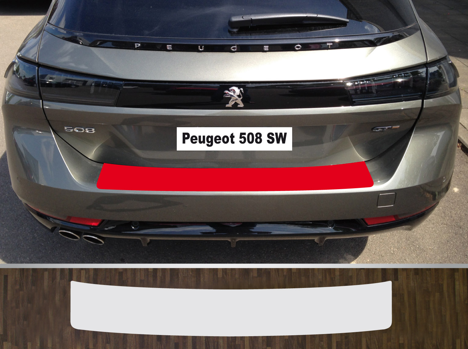 Premium Edelstahl Ladekantenschutz Schutz Leiste für Peugeot 508 Kombi SW 2010
